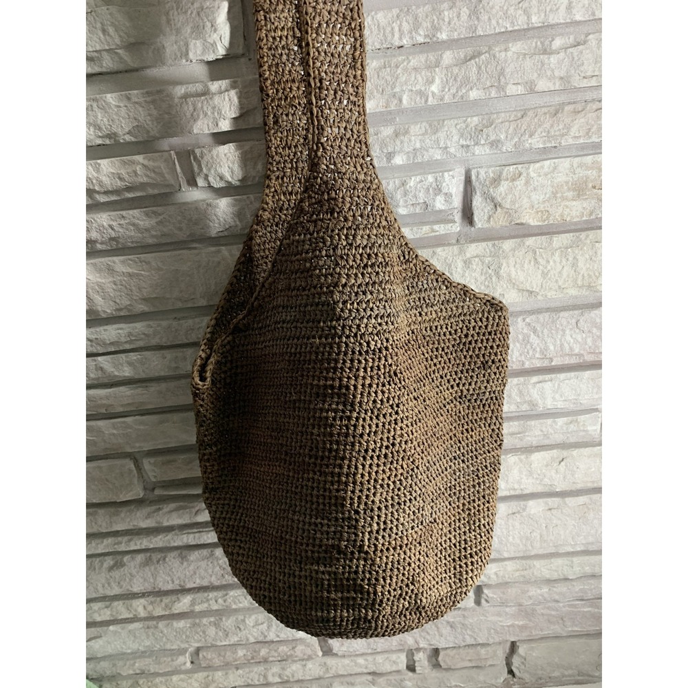 Helen Kaminski Australia Raffia Crochet Hobo Bag Brown Shoulder Tote Handbag - Picture 10 of 11